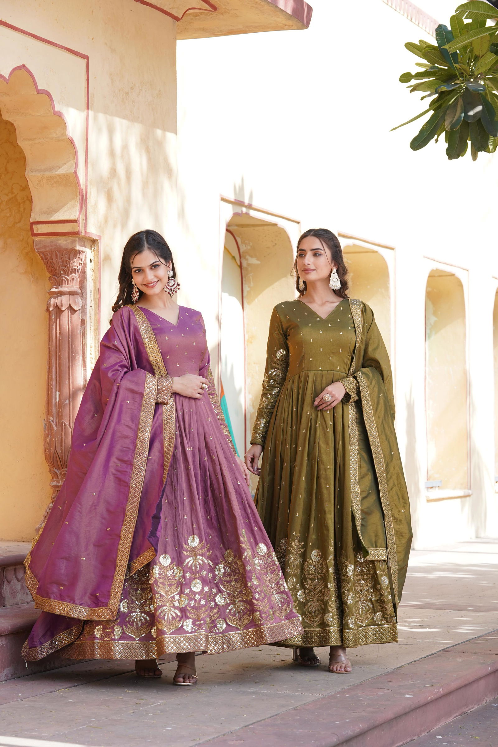 KA 1091 Heavy Viscose Embroidery Wedding Wear Gown With Dupatta Wholesale Price In Surat